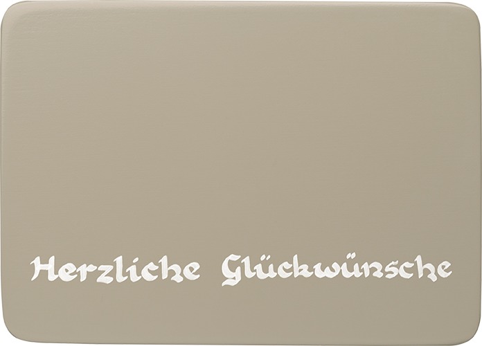 Beschriftete Sockelplatte, silbergrau, "Herzliche Glückwünsche", 85 x 60 mm, neu ab 2026