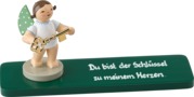 Schatzmeister, Engel mit Schlüssel vergoldet, auf Sockelplatte