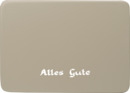Beschriftete Sockelplatte, silbergrau,  "Alles Gute", 85 x 60 mm, neu ab März 2026
