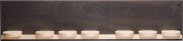 Wandpräsentation mit sieben Schiebetellern, klein dunkel, 50 x 11 x 5,5 cm