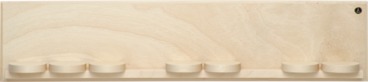 Wandpräsentation mit sieben Schiebetellern, klein natur, 50 x 11 x 5,5 cm