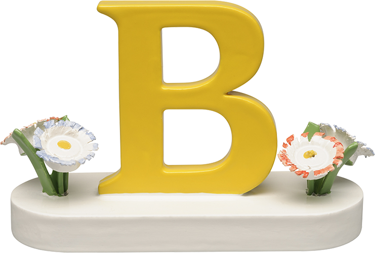 Buchstabe B, mit Blumen