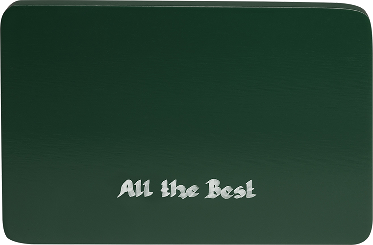Beschriftete Sockelplatte, grün, "All the Best" ("Alles Gute")
