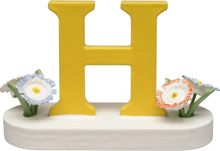 Buchstabe H, mit Blumen
