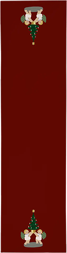 Tischläufer, Engel mit Baumgruppe, rot, Baumwolle