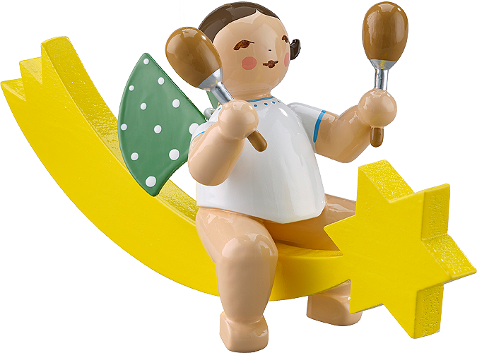 Engel mit Maracas, auf Schweif