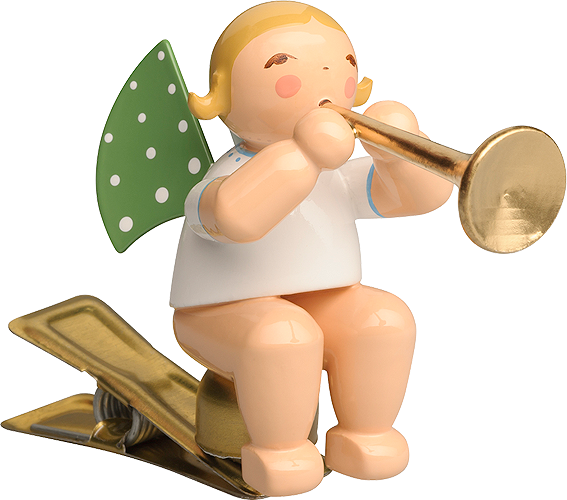 Engel mit Fanfare, auf Klemme