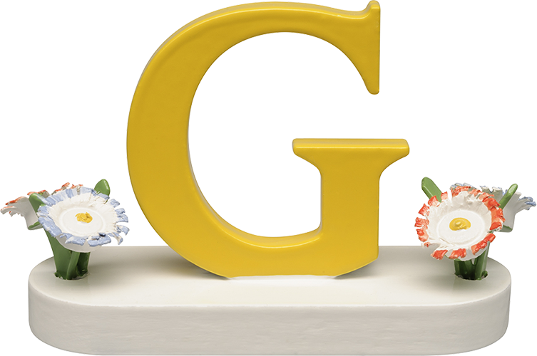 Buchstabe G, mit Blumen