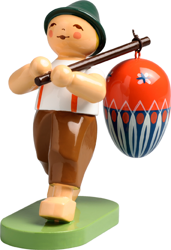 Junge mit Ei am Stab